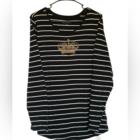 Chico's Tops - Charter Club Black and White Striped Top